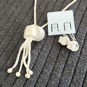 NWOTs Silver knot necklace and earrings